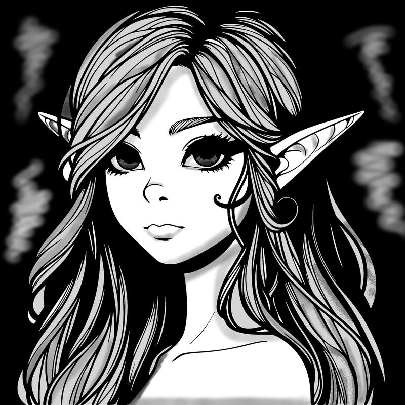 elf girl realistic dark fantasy