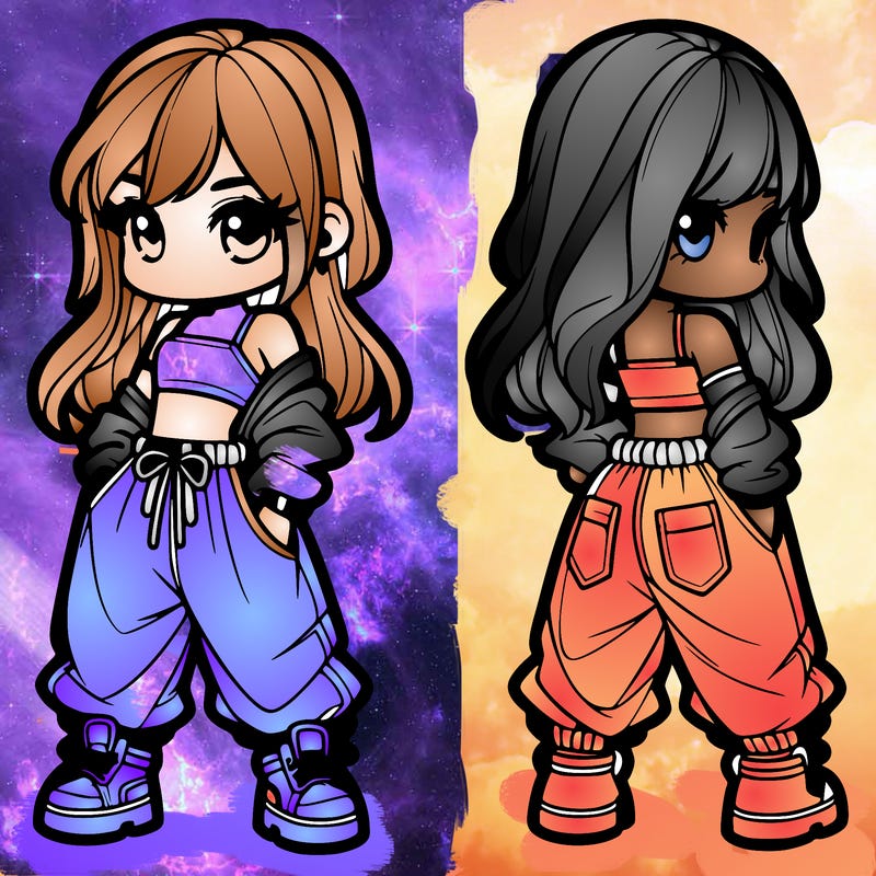 girl in crop top and baggy pants