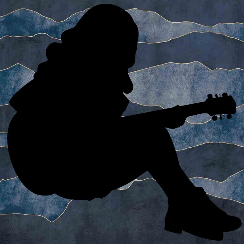 realistic woman play guitar