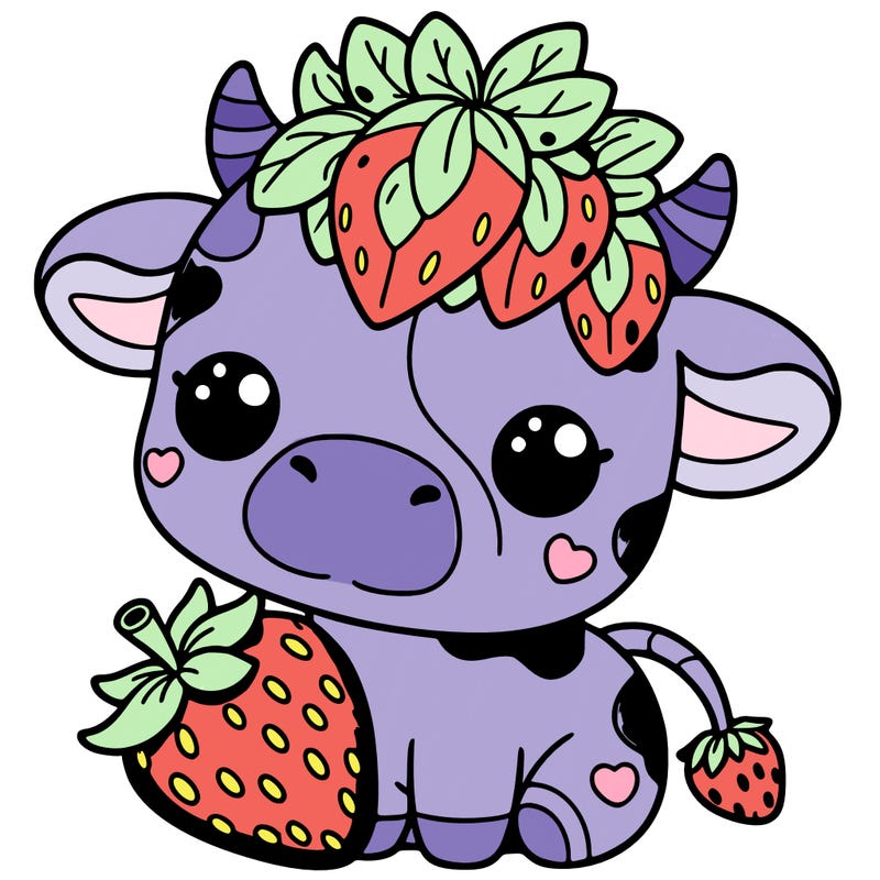 cute strawberry cow