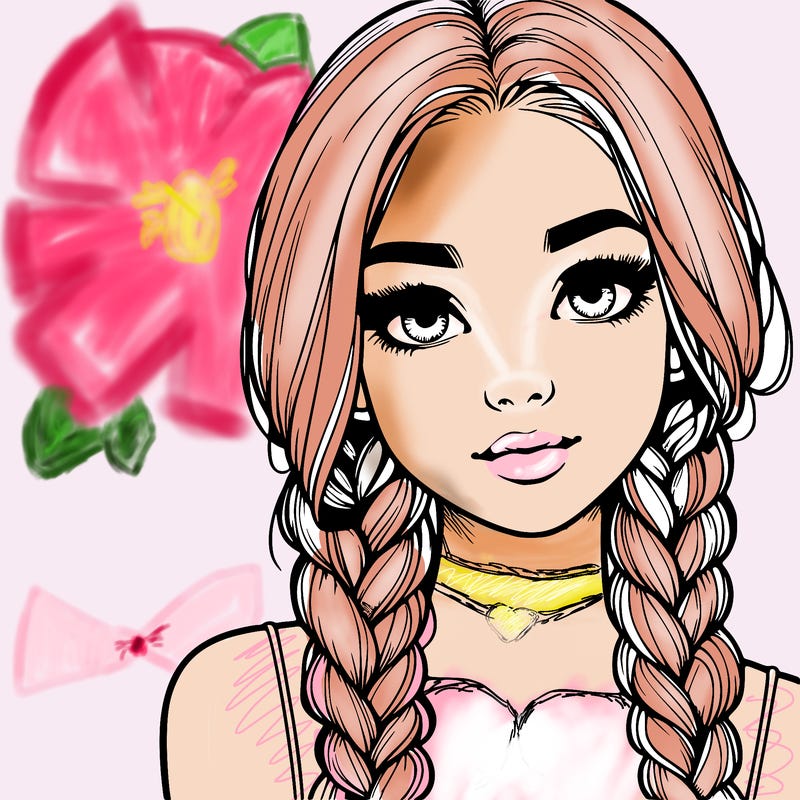 realistic girl with braids