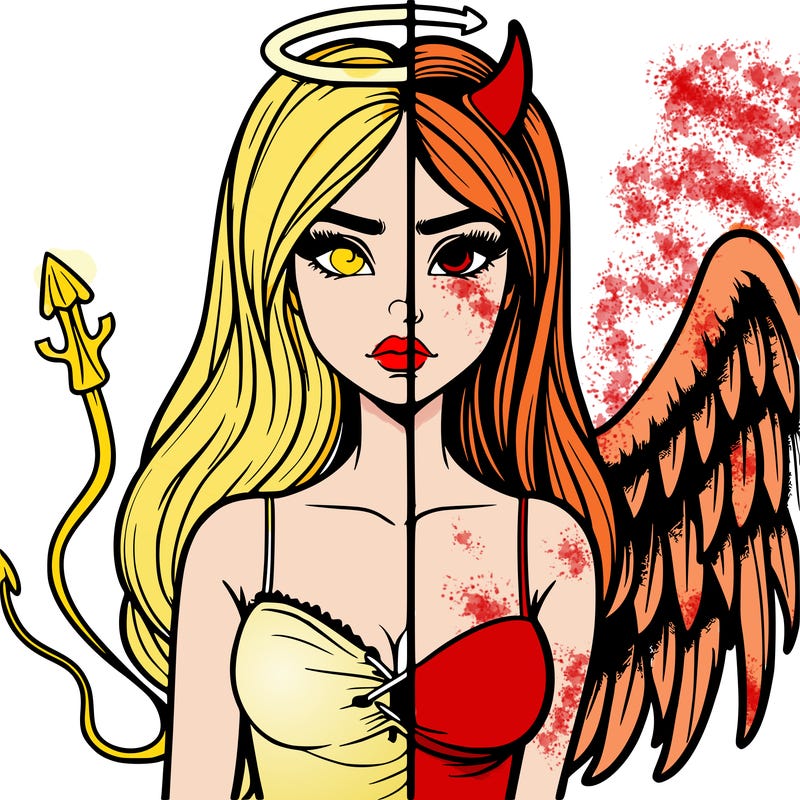 devil vs angel realistic girl
