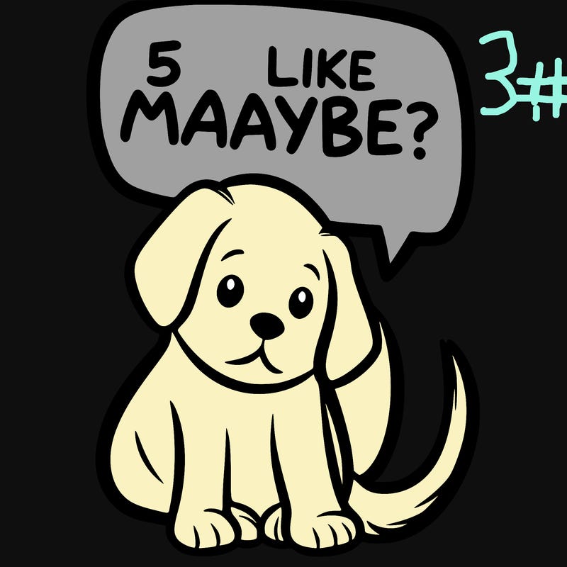 a puppy that says 5 like maybe