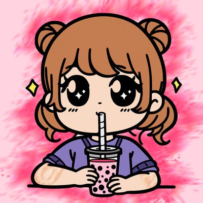 girl drinking boba
