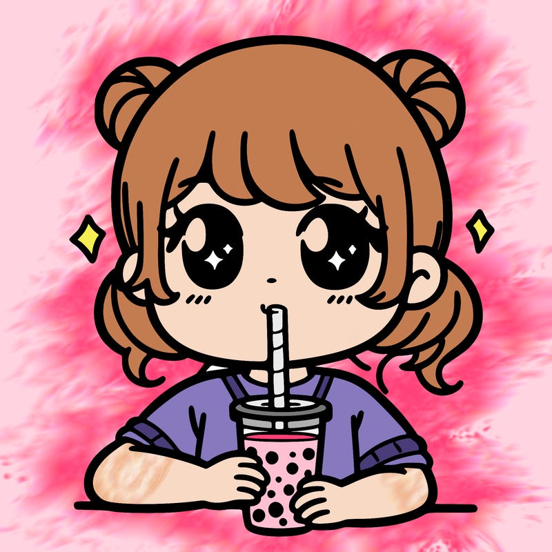 girl drinking boba