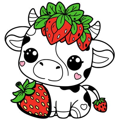 cute strawberry cow
