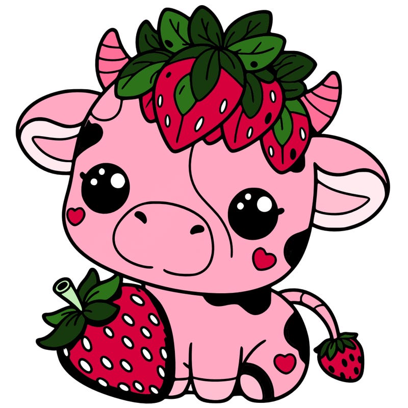 cute strawberry cow