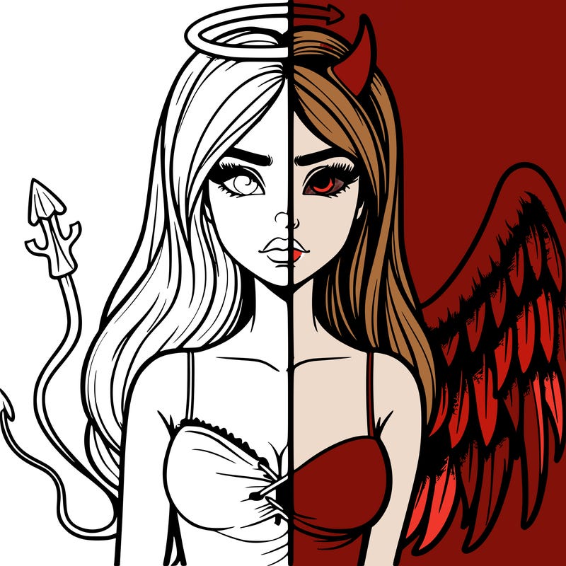 devil vs angel realistic girl