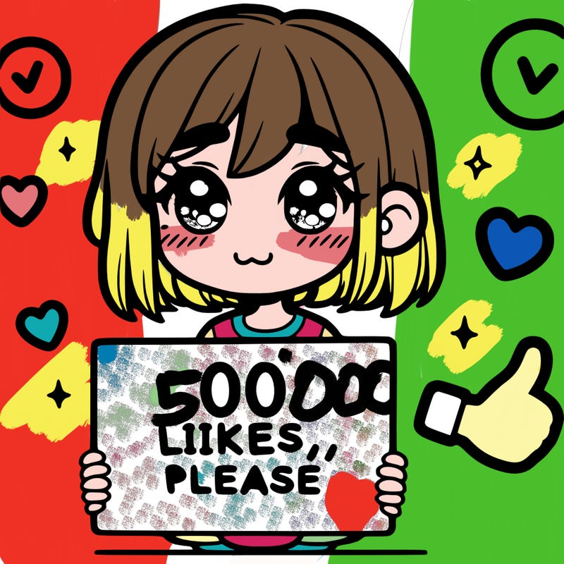 a girl with a sign saying 100 likes, please