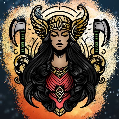 realistic valhalla goddess  symbol