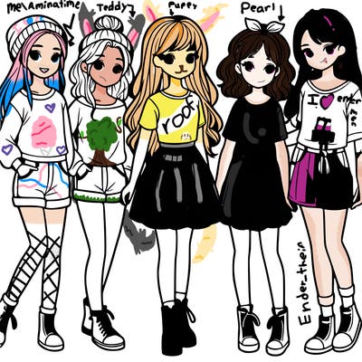 a group of five girls