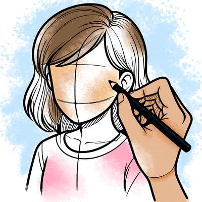 drawing a realistic person