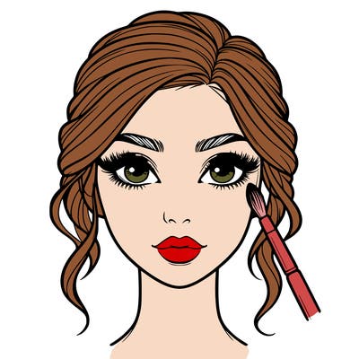 realistic person with makeup