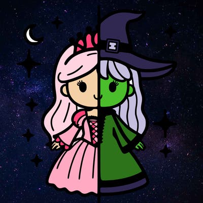 split princess and witch