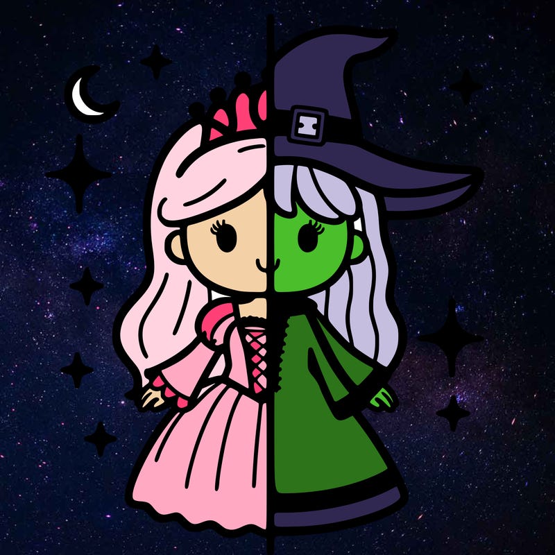 split princess and witch