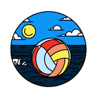 volleyball on a beach