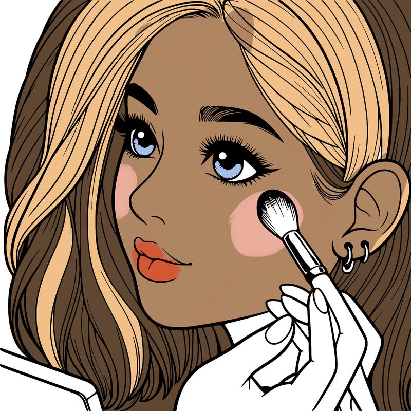 a realistic girl doing her makeup
