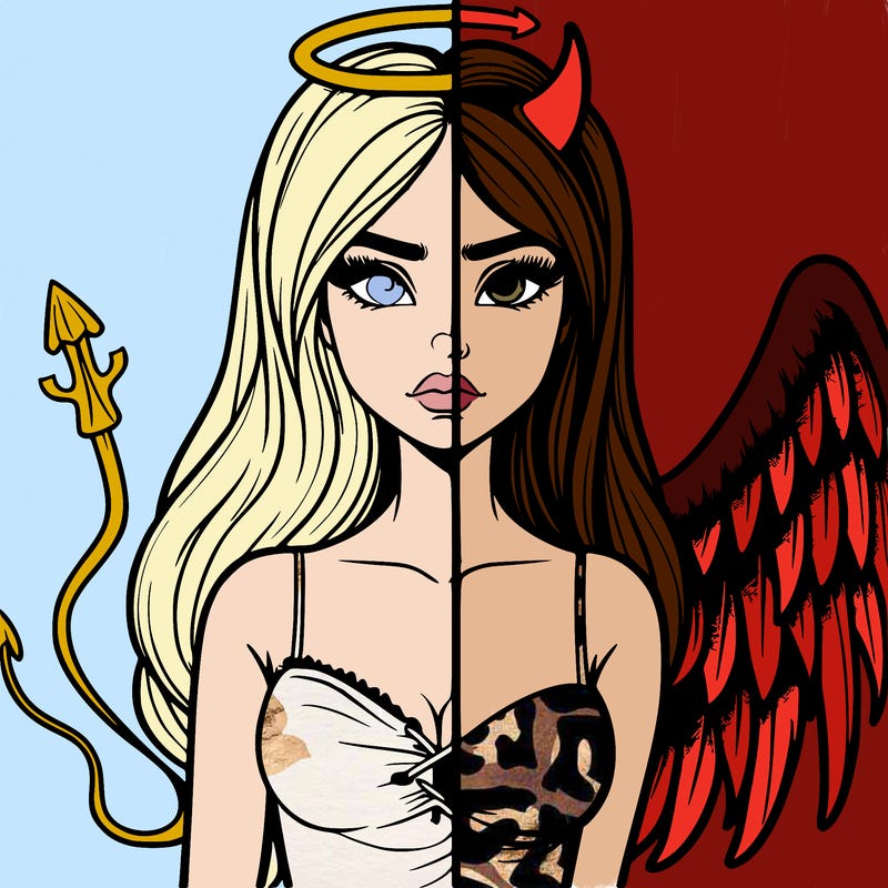 devil vs angel realistic girl