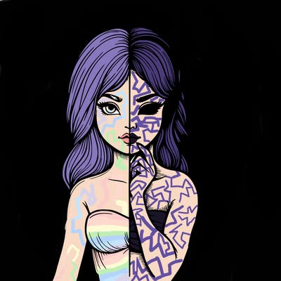 realistic angel half demon