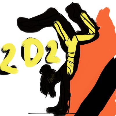 a woman doing a handstand