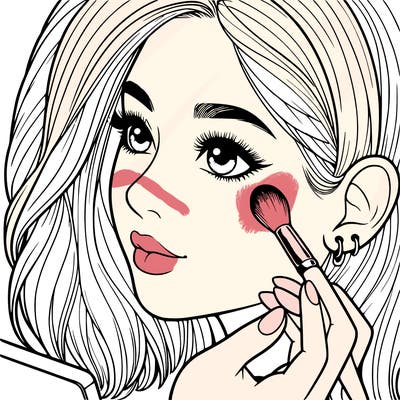 a realistic girl doing her makeup