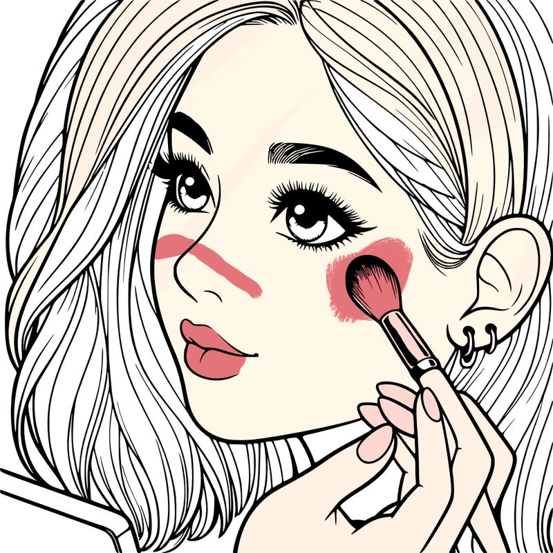 a realistic girl doing her makeup