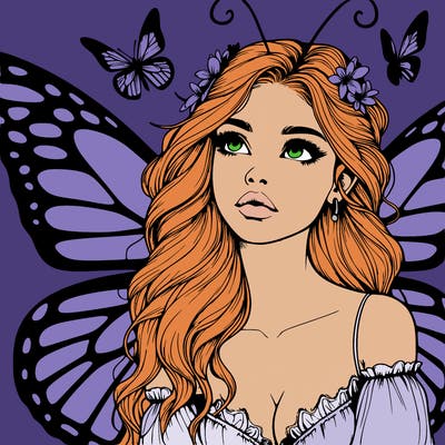 butterfly fairy realistic girl