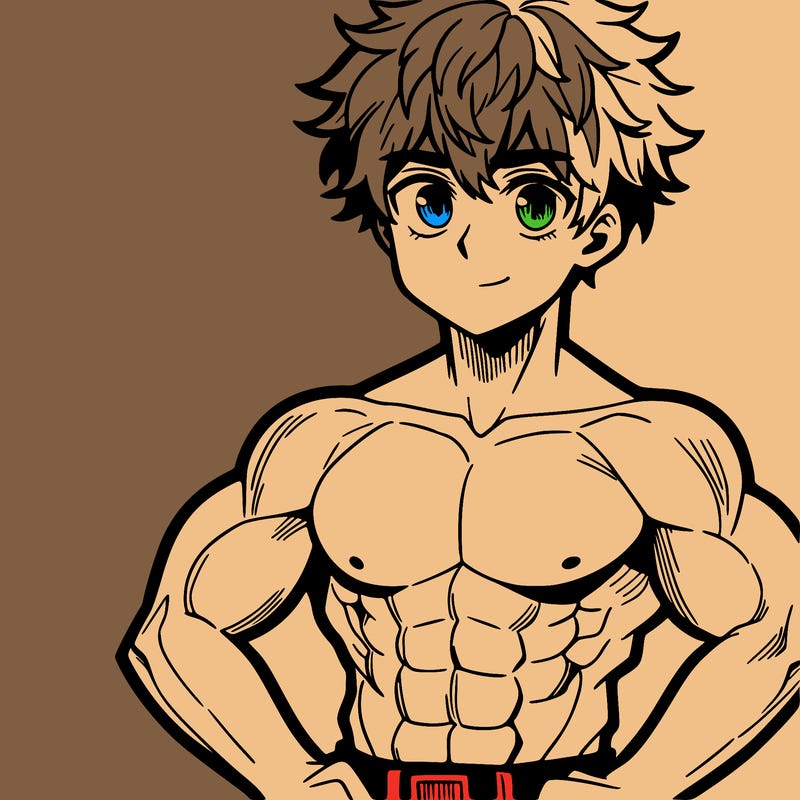 anime boy with abs