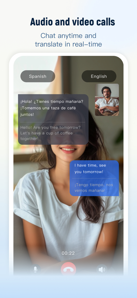 NebulaBuds - Traducción de videollamada en tiempo real entre hablantes de español e inglés en la aplicación NebulaBuds