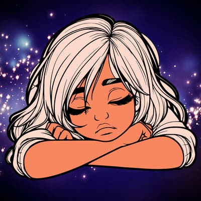 realistic tired girl