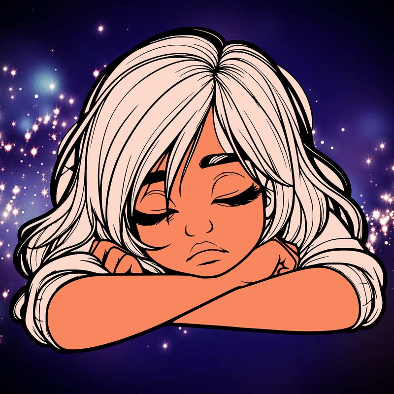 realistic tired girl