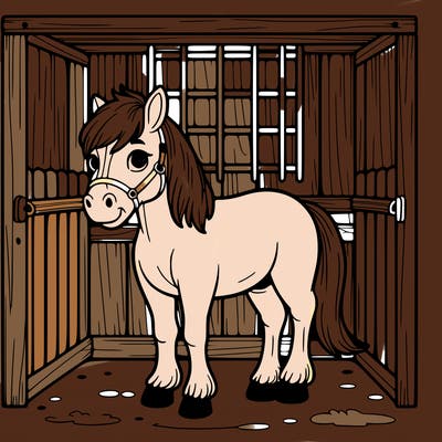 horse in a stall
