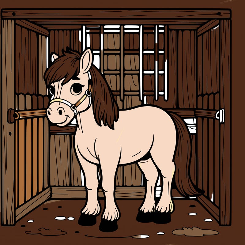 horse in a stall
