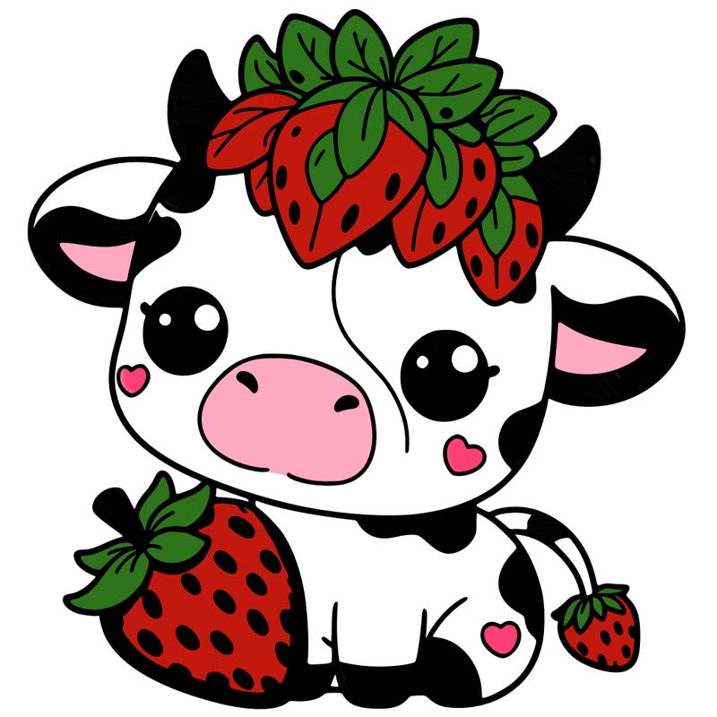 cute strawberry cow