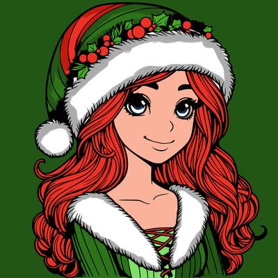 realistic christmas  girl