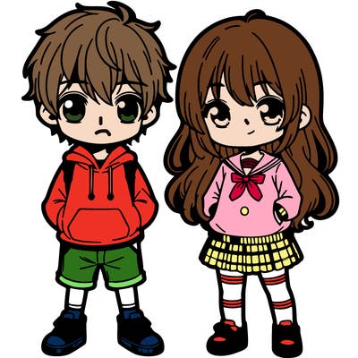 two children manga chibi