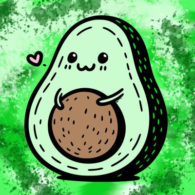 an avocado hugging an avocado