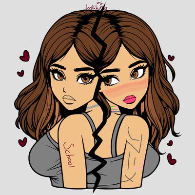 realistic girl split