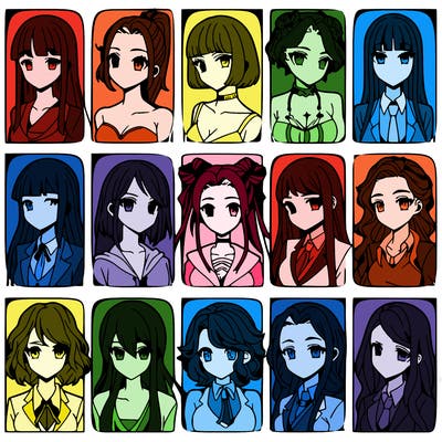 girls that look diffrent anime