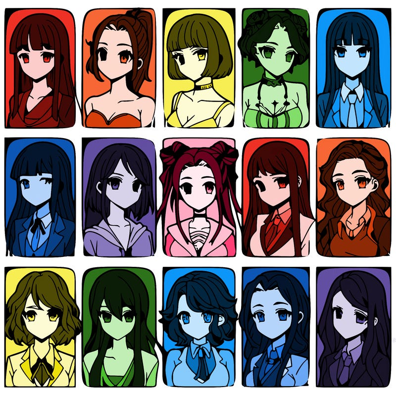 girls that look diffrent anime
