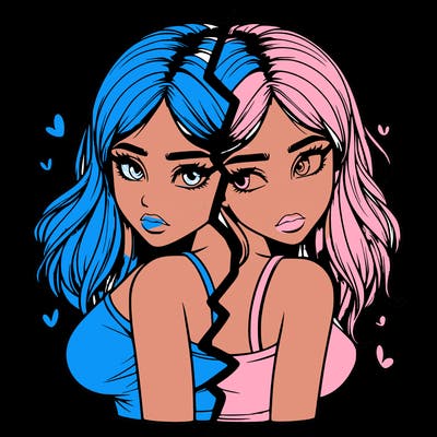 realistic girl split