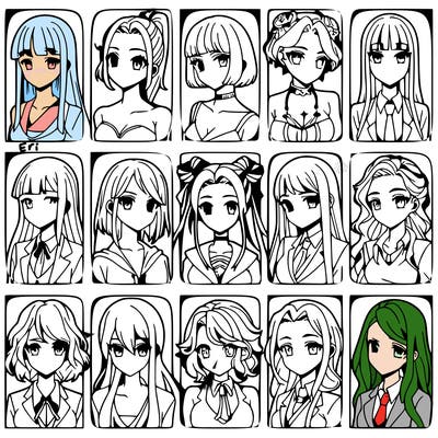 girls that look diffrent anime