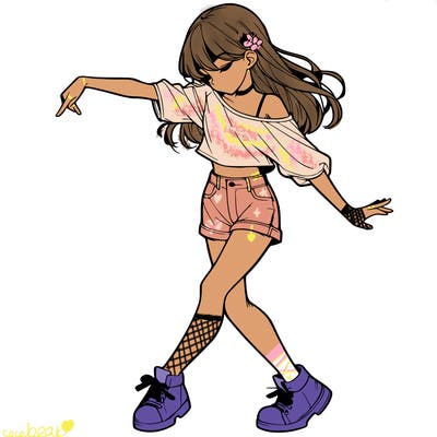 realistic girl danceing
