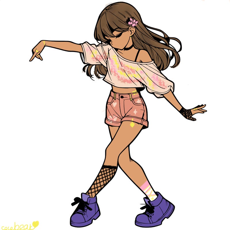realistic girl danceing
