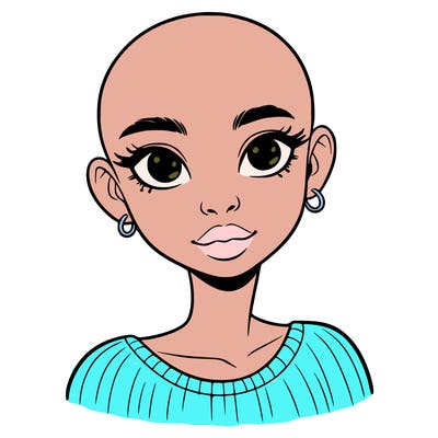 bald black girl