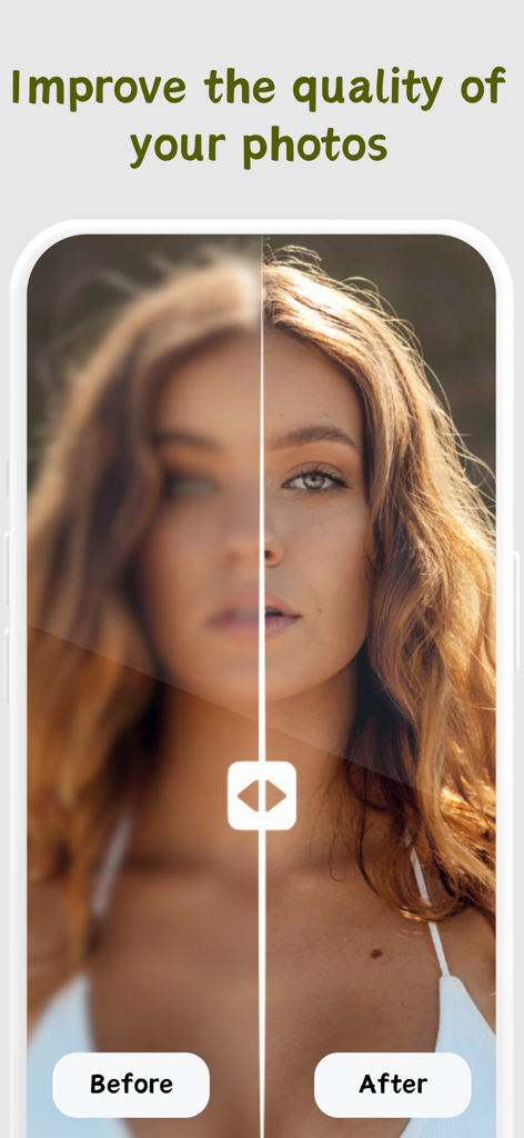 Make Photos Clear - Colorize - A side-by-side comparison of a blurry photo before and after using the AI photo enhancer for improved clarity