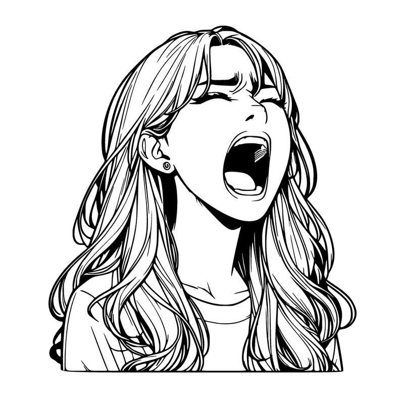 screaming realistic, girl