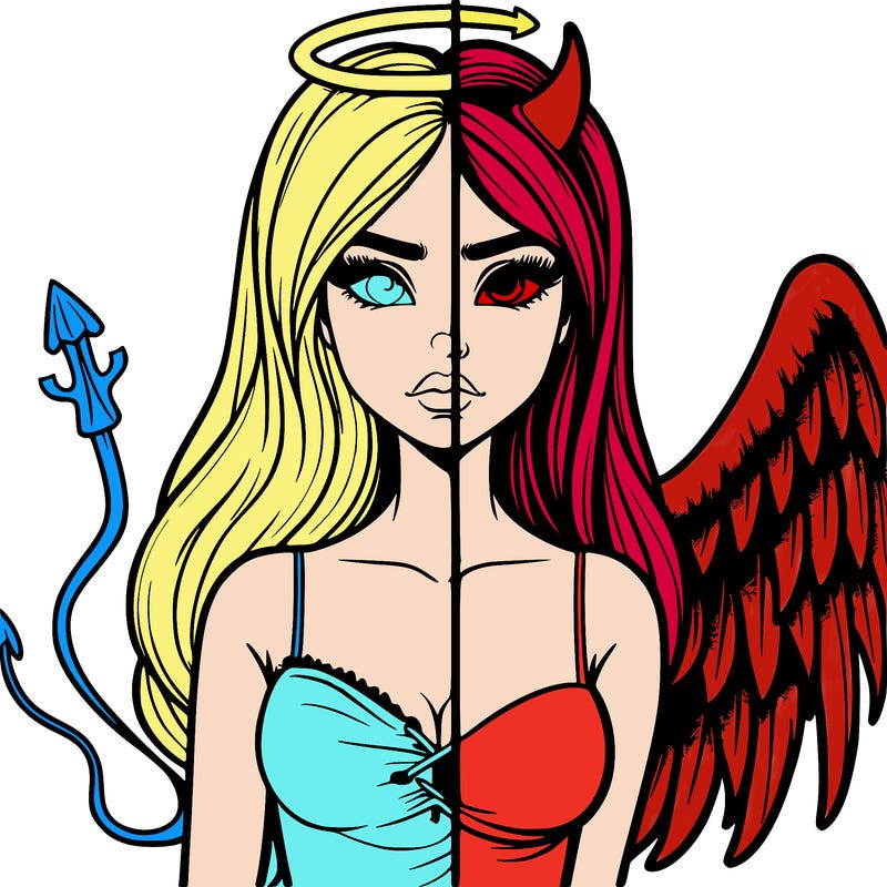 devil vs angel realistic girl