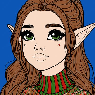 realistic girl with elf ears