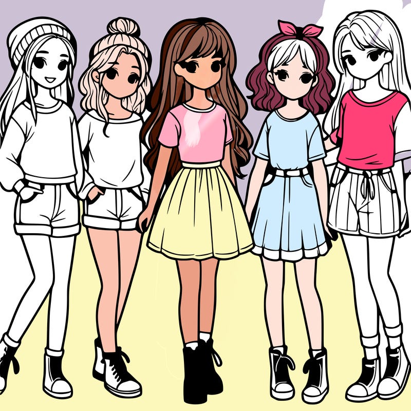 a group of five girls